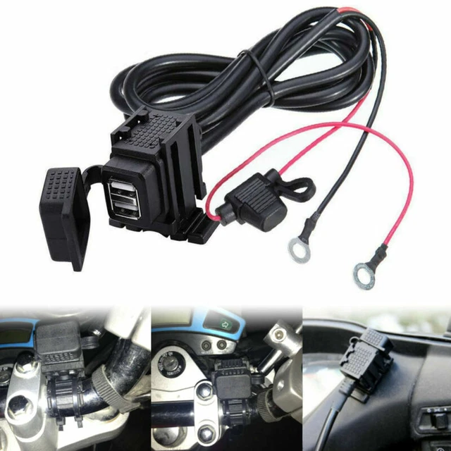 2.1A Presa per caricabatterie manubrio moto Dual USB 12V-24V impermeabile