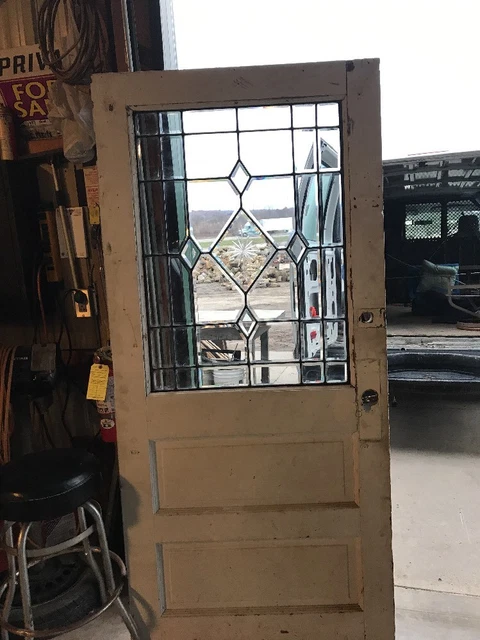 An 416 Antique Beveled Glass Entrance Door 35 And Three-Quarter By 78.25