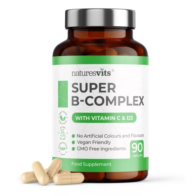 Super Vitamin B Complex - High Strength – 90 Vegan Capsules – Made in the UK