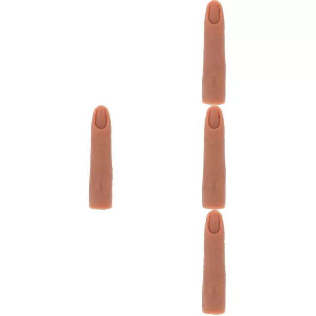 4pcs Silicone Nail Practice Finger Model Bendable Practice Finger For Acrylic