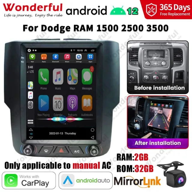 9.7'' Android12 Car Stereo Radio GPS Navi Head Unit For Dodge RAM 1500 2500 3500