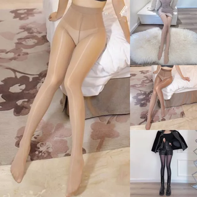 Plus Size Womens Irresistible Sheer Oil Shiny Glossy Pantyhose Tights Stockings