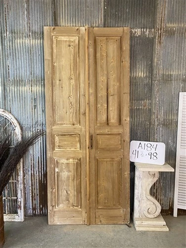 Antique French Double Doors (41.5x98) Raised Panel Doors, European Doors A184
