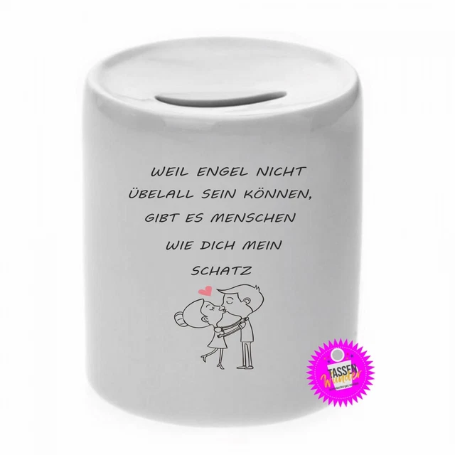 LUSTIGE SPARDOSE MIT Spruch Weil Engel nicht überall sein können