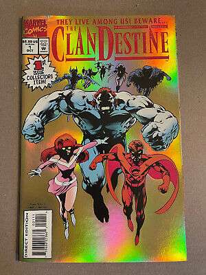 The CLANDESTINE # 1 MARVEL COMICS October 1994 GOLD FOIL BACKGROUND  Ms. Marvel