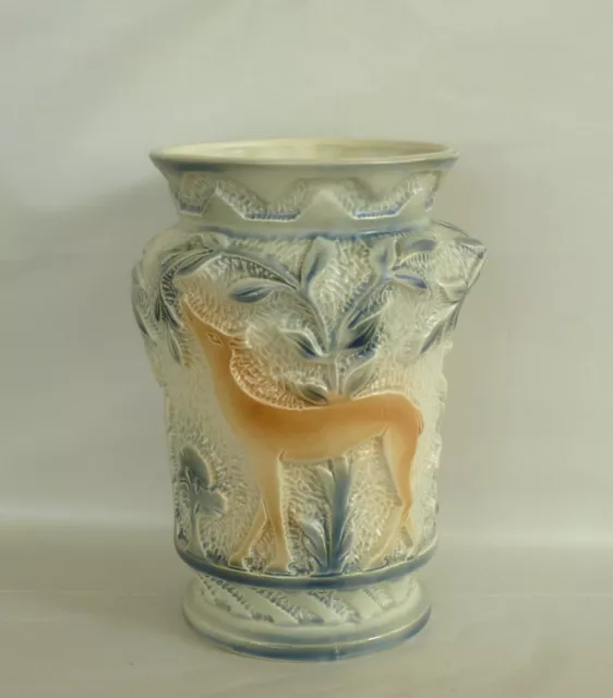 Vintage Burleigh Ware Vase Deer Art Deco