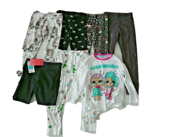 Girl Used Clothes Bundle Leggings, Pyjama H&M, Primark mix 110-122cm 7items