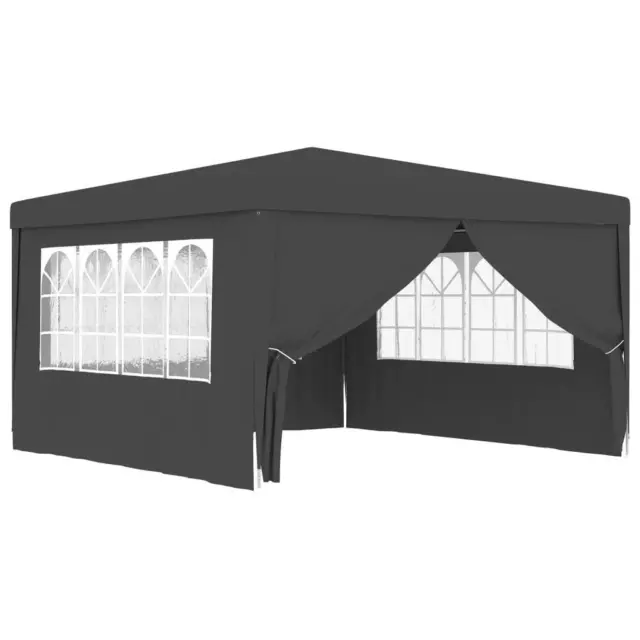 4x4m Garten Pavillon Outdoor-Partyzelt Festzelt mit 4-Seitenwänden Anthrazit