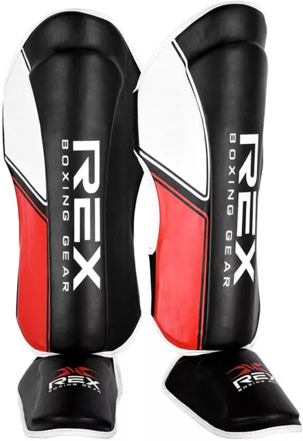 REX Shin Guards MMA Muay Thai Instep Foot Protector Training Leg Pads Kickboxing