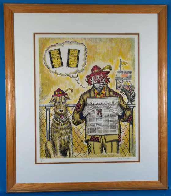 George Crionas Signed "Track Pals"  Limited Edition Lithograph Well Framed