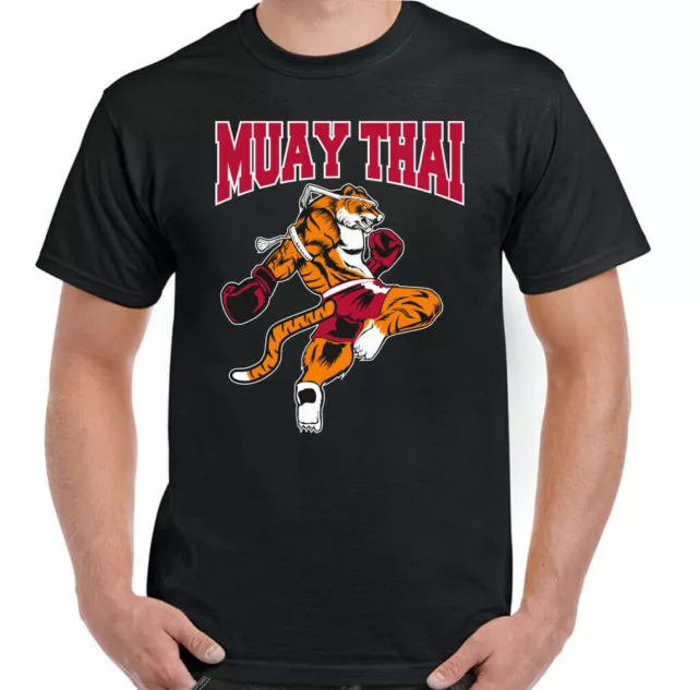 Muay Thai T-Shirt Tiger MMA Mixed Martial Arts Mens BJJ Top UFC Kick Boxing Kit
