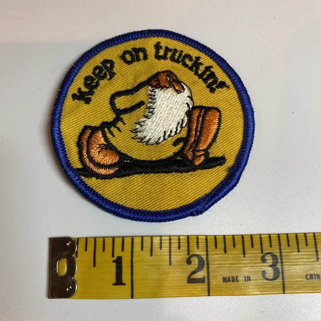 Vintage 1960's / 70's Original....KEEP on TRUCKIN!...PATCH...3" X 3"  Brand New