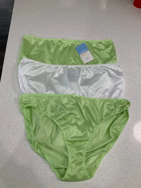 3 Simply Basic Hi-Cut Brief Bikini Panties XXL & 3x Underwear Nylon High Waist