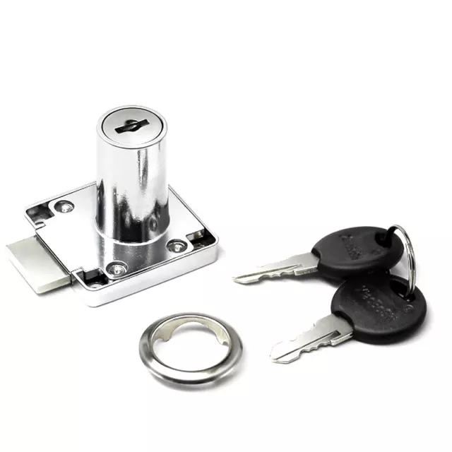 Drawer Locks with 2 Keys Cabinet Lock Rolled Steel Furniture Hardware Cam Lo ❤D2