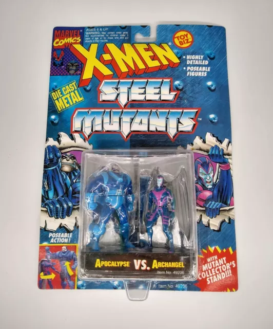 X-Men Steel Mutants Apocalypse vs Archangel Die Cast Figures Sealed on Card 1994