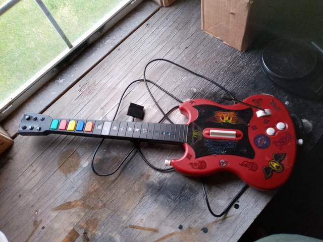 Playstation 2 Guitar Hero Gibson SG Red Octane Wired Controller with Stickers