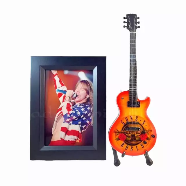 Miniature Guitar AXL ROSE - GUNS N ROSES + PHOTO 6X4