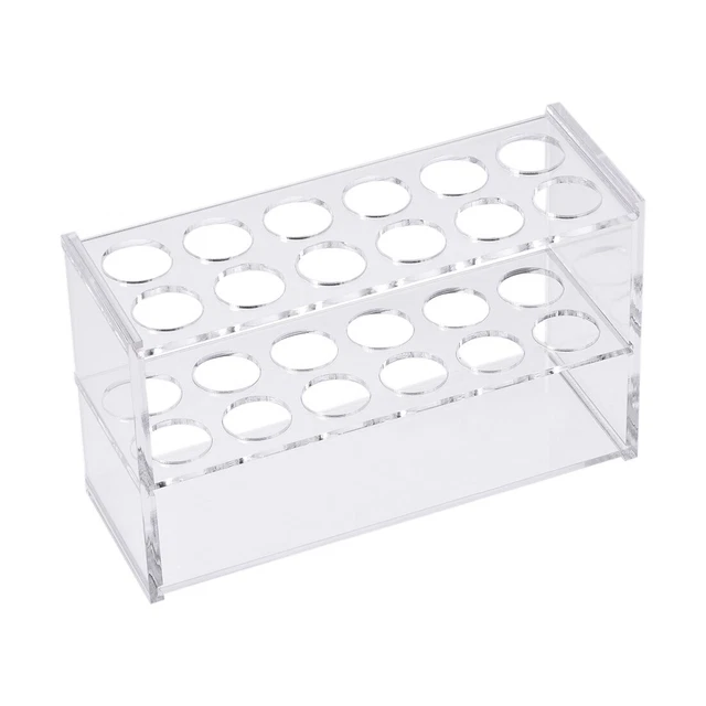 ACRYLIC TEST TUBE Holder Rack 2x6 Wells for 25ml Centrifuge Tubes Clear ...