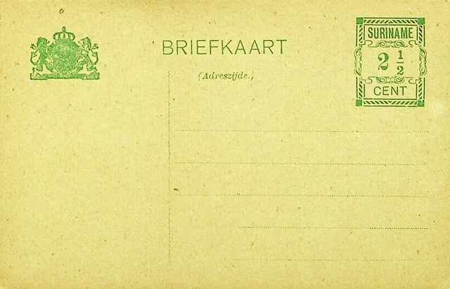 Suriname 2½ C Fein Ungebraucht Postal Card