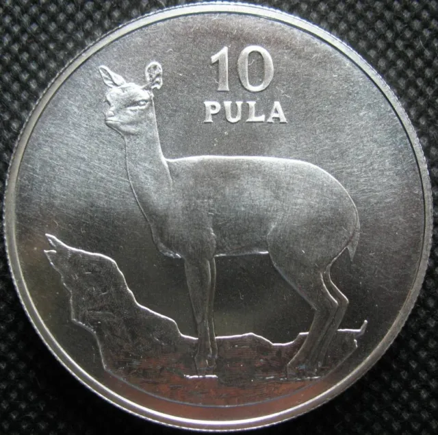 Botswana 10 Pula 1978 Silver UNC Coin Conservation Series Klipspringer