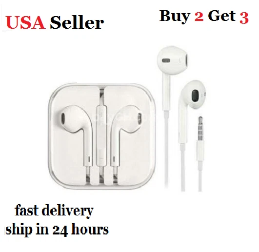 Wired Headphone Earphone Headset Earbud 3.5MM Jack For iPhone iPad Buy 2 Ship 3