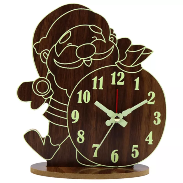 Décoration Du Père Noël Horloge Numérique À Piles Réveil Wall Clock De Bureau