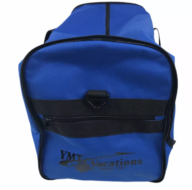 YMT Vacations Travel Gym Bag Duffel Carry On Blue Canvas 20X12 No Shoulder Strap