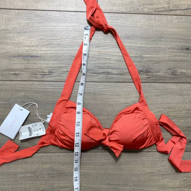J. CREW Womens Jersey Lomellina Front Tie Bow Bikini Halter Top Size Small Coral 3