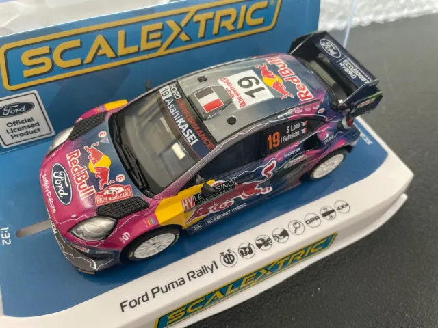 Scalextric C4448 Ford Puma Rally1 Red Bull 2022 Monte Carlo 1/32 Scale Slot Car