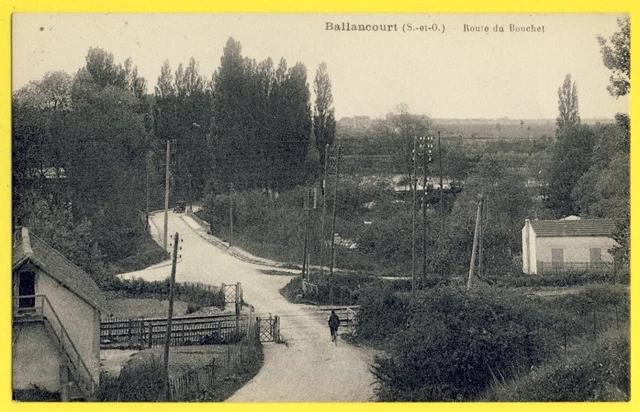 cpa BALLANCOURT sur ESSONNE Route du BOUCHET Chemin de Fer PN Passage à Niveau