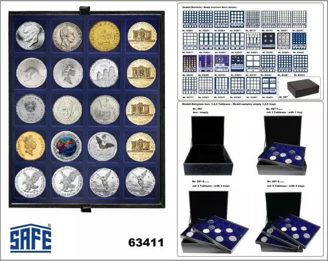 Safe 63411 nova de Luxe plateau pour monnaies Lefa Design 20x Carrés cases 41 -