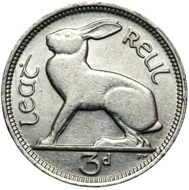 Irland - Münze - 3 Pence 1935 - HASE - Nickel - ERHALTUNG !