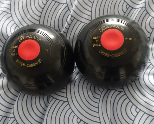 Lot De 3 Bols De Bowling Sur Gazon Henselite Crown Conquest, Haute Densité, Avec Sac