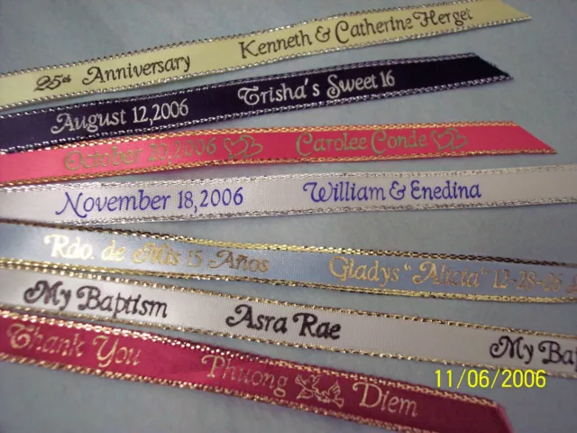 Personalized Ribbons Party Favors Wedding Quinceanera Baby Bridal Shower 50