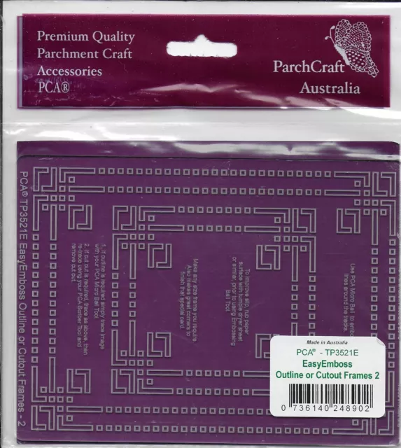 Parchment Craft Australia (PCA) Original Embossing Plate - OUTLINE OR CUT-OUTS