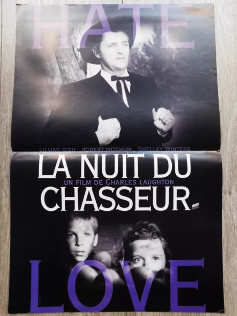 La Nuit du Chasseur Affiche Poster 40x60cm 15"23 Ressortie 90' Robert Mitchum