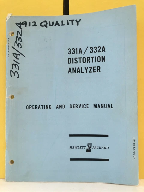 HP 00331-90002 MODELL 331A/332A Verzerrungsanalysator Betriebs- und ...