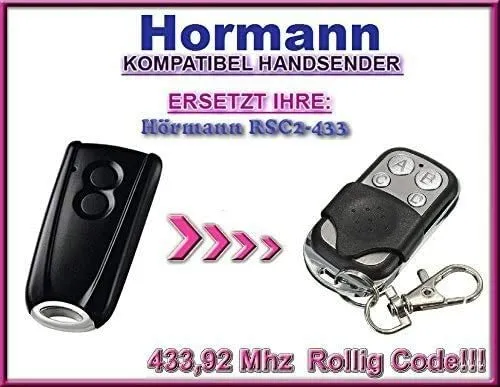 Hörmann RSC2–433/Hormann RSC2–433 Compatible de Remplacement de Télécommande
