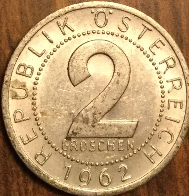 1962 Austria 2 Groschen Coin