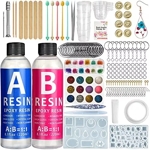Kit de Résine Èpoxy Transparente - Moule en Silicone et Fournitures de Fabric...