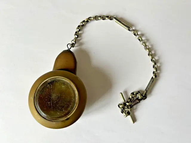 Brass Miners Pocket Watch Case / Holder & Chain