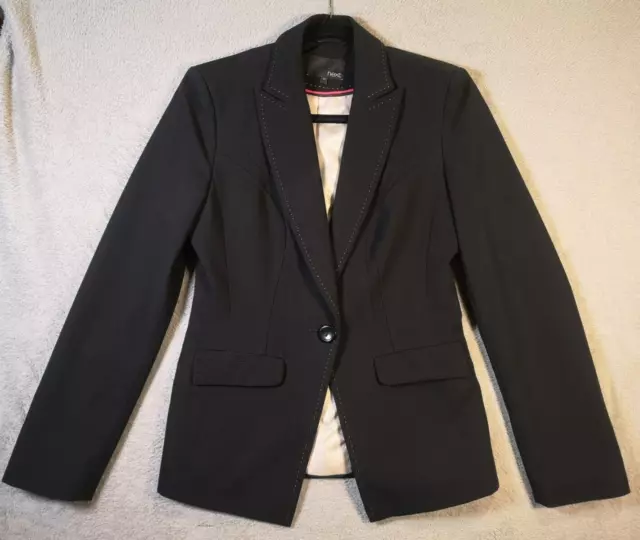 NEXT Jacket Ladies Size 8 Reg Black Smart Formal Tailored Women's Blazer