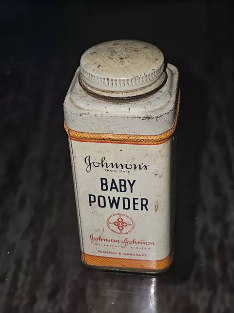 johnsons baby powder , Small Tin 1960s , Contents Intact