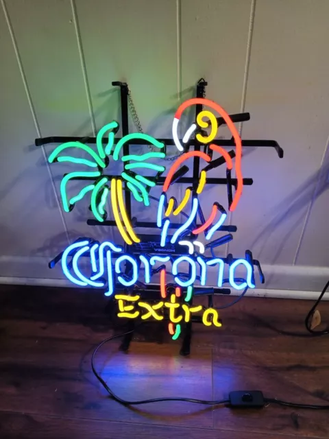 Parrot Corona Extra Neon Sign Light Beer Bar Pub Wall Decor Art Visual 20"x15"