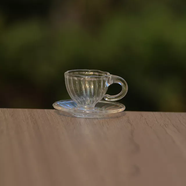 1:12 Dollhouse Miniature Glass Teapot Coffee Cup Saucer Model Doll's House Decor