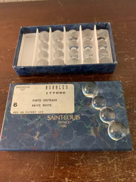 Coffret de 6 portes couteaux modèle Bubble en cristal de Saint Louis (prix de 6)