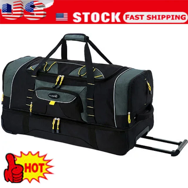 Black 36" 2-section Rolling Duffel with Blade Travel Bag Luggage Suitcase Wheels