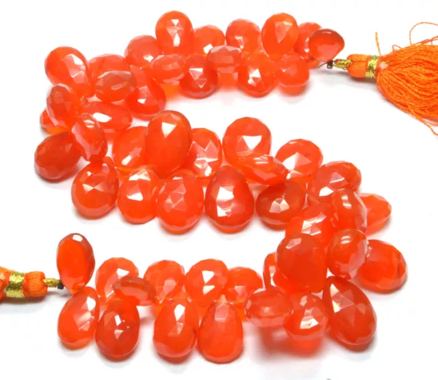 Carnelian Pear Faceted Beads Gemstone 8x11mm-11x16mm 285 Cts 8" Strand PH-090