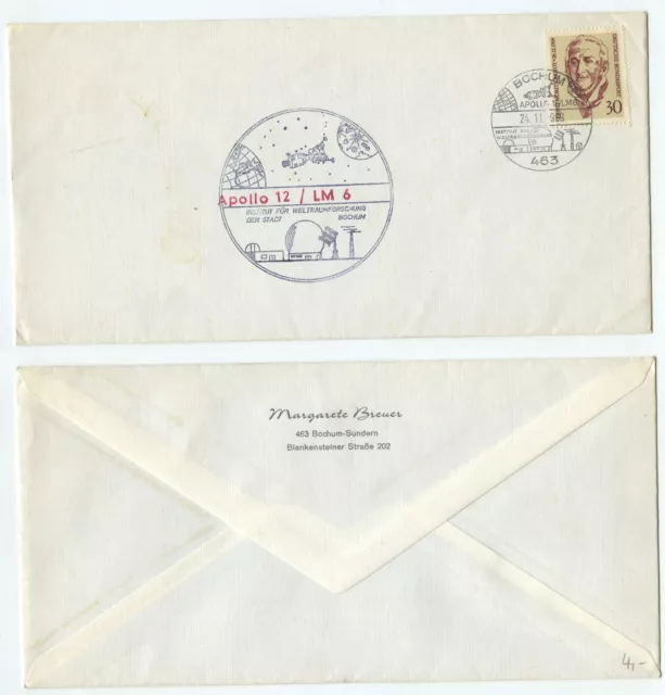 11382 - Stempel: Apollo 12, Institut für Weltraumforschung - Bochum 24.11.1969