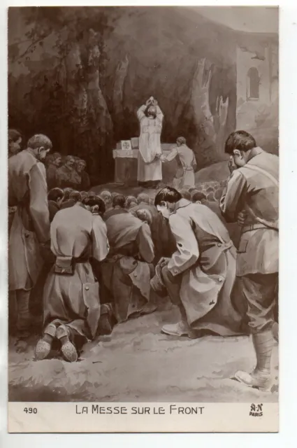 MILITARY THEME - WAR - Patriotic Mass on the Front - Soldiers in Prayer